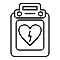 Cardiology defibrillator icon outline vector. Breath cardiac attack vector