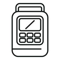 Care defibrillator icon outline vector. Health care device vector