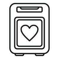 Disease defibrillator icon outline vector. Cardiac attack device vector