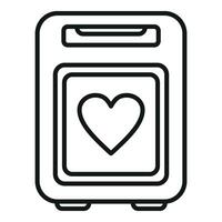 Disease defibrillator icon outline vector. Cardiac attack device vector