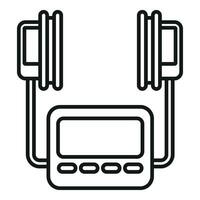 Small defibrillator icon outline vector. Portable device vector