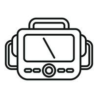 Automated defibrillator icon outline vector. Portable device vector