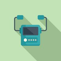 Defibrillator device icon flat vector. Treatment attack vector