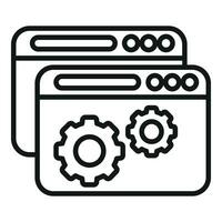 Web secure api icon outline vector. Interface hosting vector