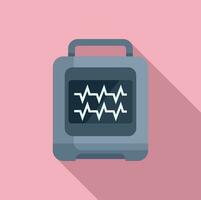 Medical defibrillator icon flat vector. Portable device vector