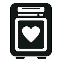 Hypertension defibrillator icon simple vector. Portable device vector