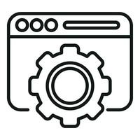 Data gear website icon outline vector. Internet server vector