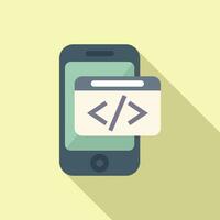 Smartphone code developer icon flat vector. Build team coder vector