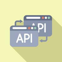 Api change secure icon flat vector. Gear hosting vector