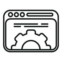 api código icono contorno vector. desarrollar programa php vector