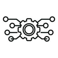 Gear api structure icon outline vector. Hosting server vector
