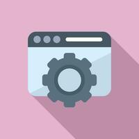 Data gear website icon flat vector. Internet server vector