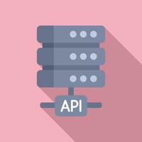 Api server data icon flat vector. Gear hosting service vector