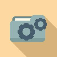 Folder data api icon flat vector. Monitor hosting mobile vector