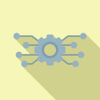 Gear api structure icon flat vector. Hosting server vector