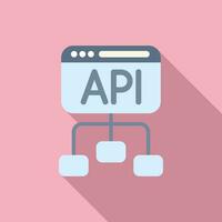 Api scheme gear hosting icon flat vector. Code build team vector