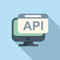 Api monitor icon flat vector. Code gear hosting vector