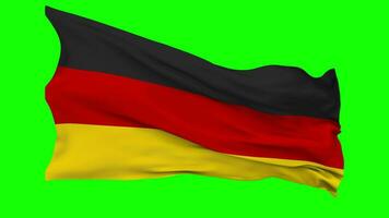 Germany Flag Waving Seamless Loop in Wind, Chroma Key Green Screen, Luma Matte Selection video