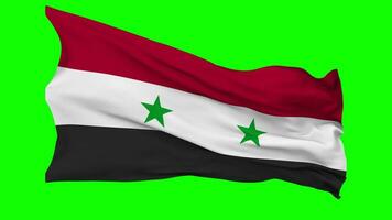 Syria Flag Waving Seamless Loop in Wind, Chroma Key Green Screen, Luma Matte Selection video