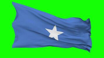 Somalia bandera ondulación sin costura lazo en viento, croma llave verde pantalla, luma mate selección video