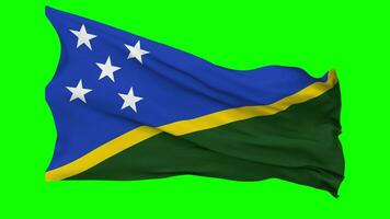 Solomon Islands Flag Waving Seamless Loop in Wind, Chroma Key Green Screen, Luma Matte Selection video