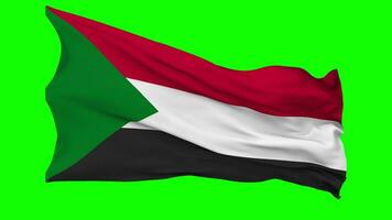 Sudan Flagge winken nahtlos Schleife im Wind, Chroma Schlüssel Grün Bildschirm, Luma matt Auswahl video