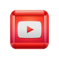 AI generated 3d youtube logo on transparent background PNG image