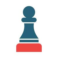 Chess Pawn Glyph Two Color Icon Design vector