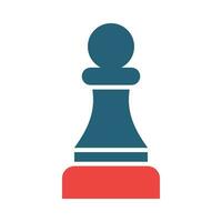 Chess Pawn Glyph Two Color Icon Design vector