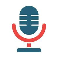 Microphone Glyph Two Color Icon Design vector