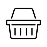 Shopping basket line icon - vector illustration