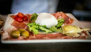 Italian Meat plate with Burrata photo