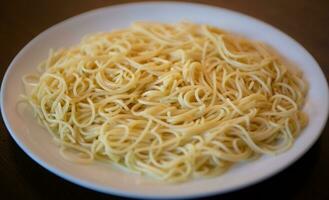 Spaghetti Noodles with no sauce photo