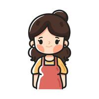 Happy woman housewife character cartoon photo