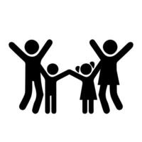 People Family parents and kid Vector black photo