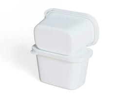 Realistic plastic container packaging or plastic food for mockup collection rendering 3D illustration isolated on white background photo