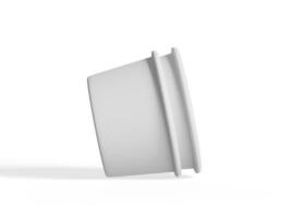 hielo crema envase para Bosquejo recopilación, desechable Kraft papel cuenco aislado en blanco antecedentes realista 3d ilustración foto