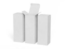 Box packaging white color and background cardboard paper with realistic texture photo