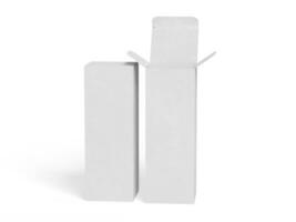 Box packaging white color and background cardboard paper with realistic texture photo