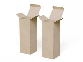 Box packaging white background cardboard paper with realistic texture photo