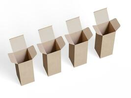 Box packaging white background cardboard paper with realistic texture photo