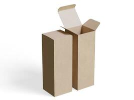 Box packaging white background cardboard paper with realistic texture photo