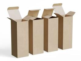 Box packaging white background cardboard paper with realistic texture photo