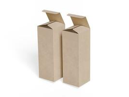 Box packaging white background cardboard paper with realistic texture photo