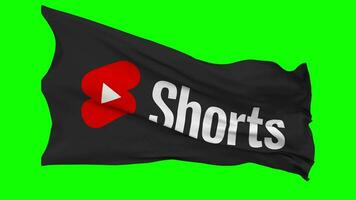 YouTube Shorts Flag Waving Seamless Loop in Wind, Chroma Key Green Screen, Luma Matte Selection video