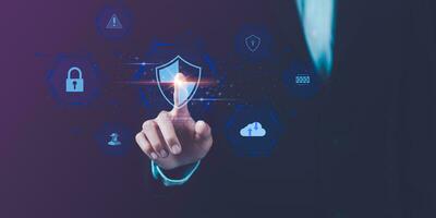 Data protection concept and secure internet security access ,cyber security technology ,Login to online database with your username and password ,digital security unlocking or encryption photo