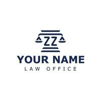 Letter ZZ Legal Logo, suitable for any business related to lawyer, legal, or justice with ZZ initials vector