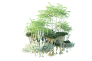 tropical bosque aislado en transparente antecedentes. 3d representación - ilustración png