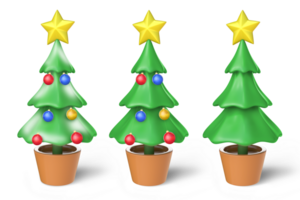 3D Rendering Christmas Tree Set png