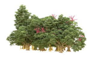Realistic forest isolated on transparent background. 3d rendering - illustration png